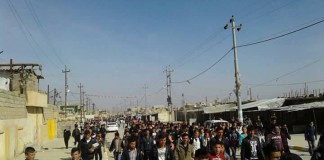 Manifestants yézidis à Sinouné